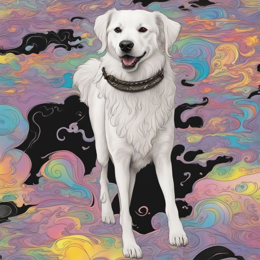 Фото Белая собака меняет цвет на черный сонник